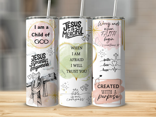 Inspirational Faith and Hope Quotes Tumbler Set
