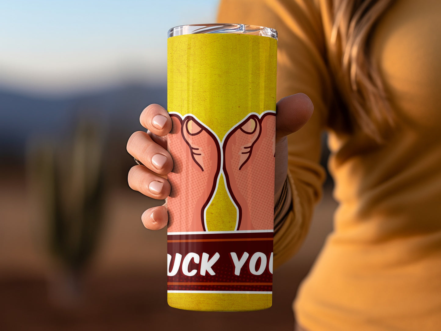 Funny Offensive Thumbs Up Design Travel Mug Tumbler