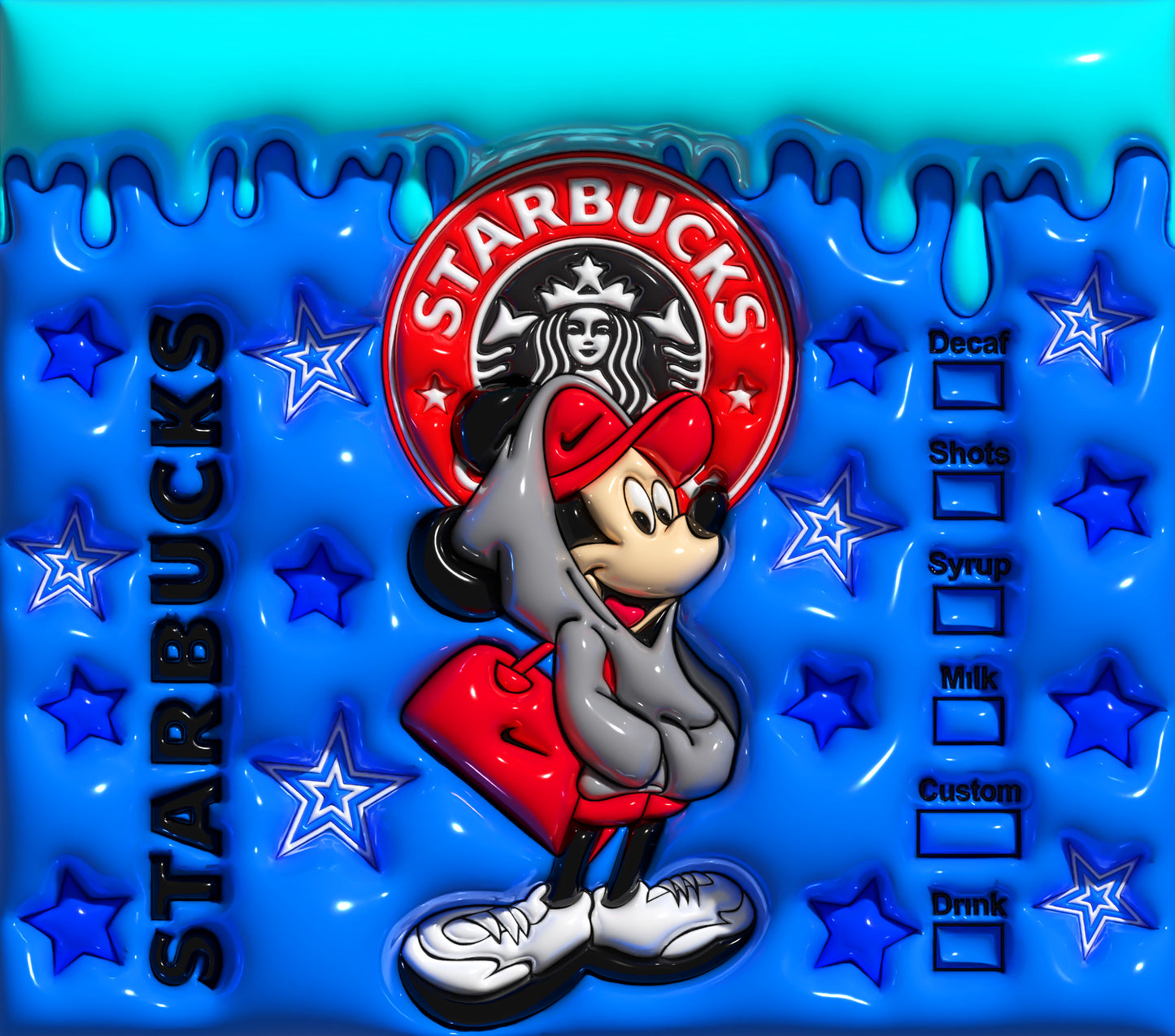 3D Mickey Mouse Inflated Starbucks tumbler