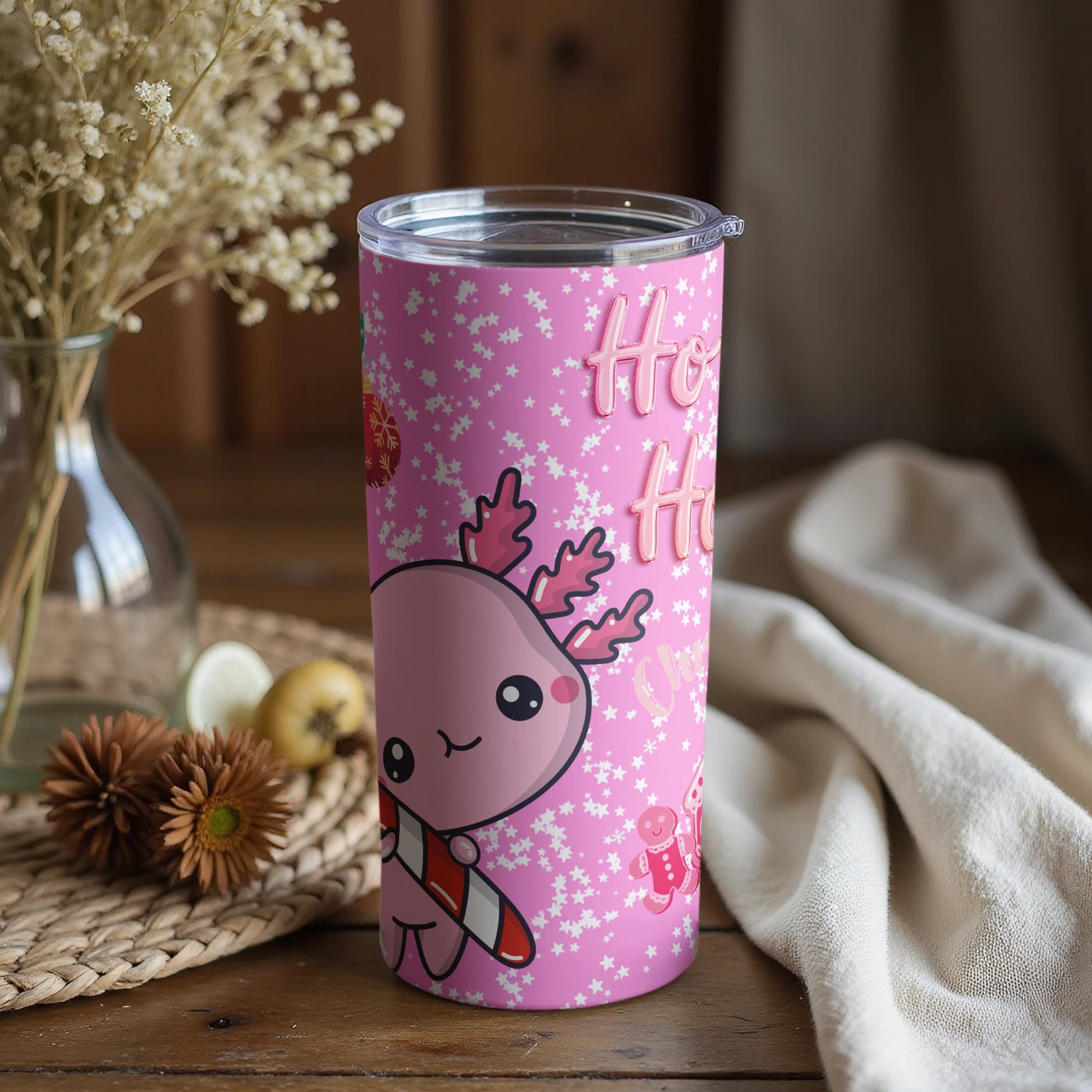 Cute Pink Holiday Themed Insulated Tumbler Product