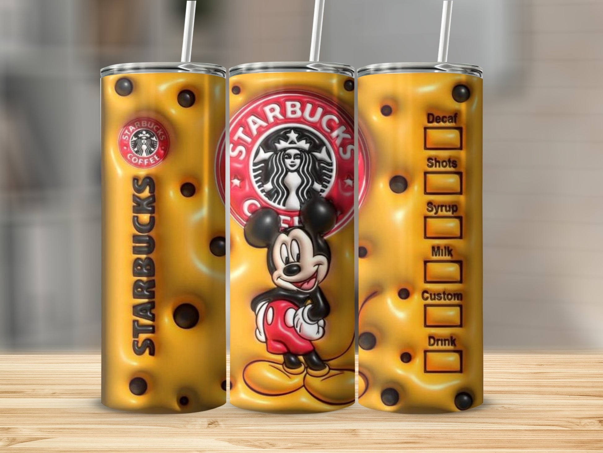 Starbucks Mickey Mouse Themed Customized Tumbler