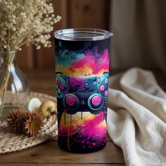 Vibrant Gaming Controller Tumbler for Gamers and Fans