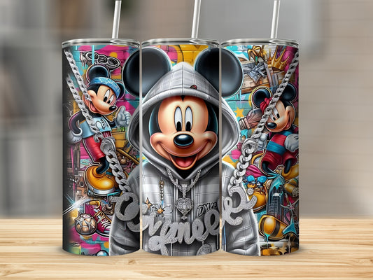 Vibrant Mickey Mouse Rapper Vibe Custom Drinkware