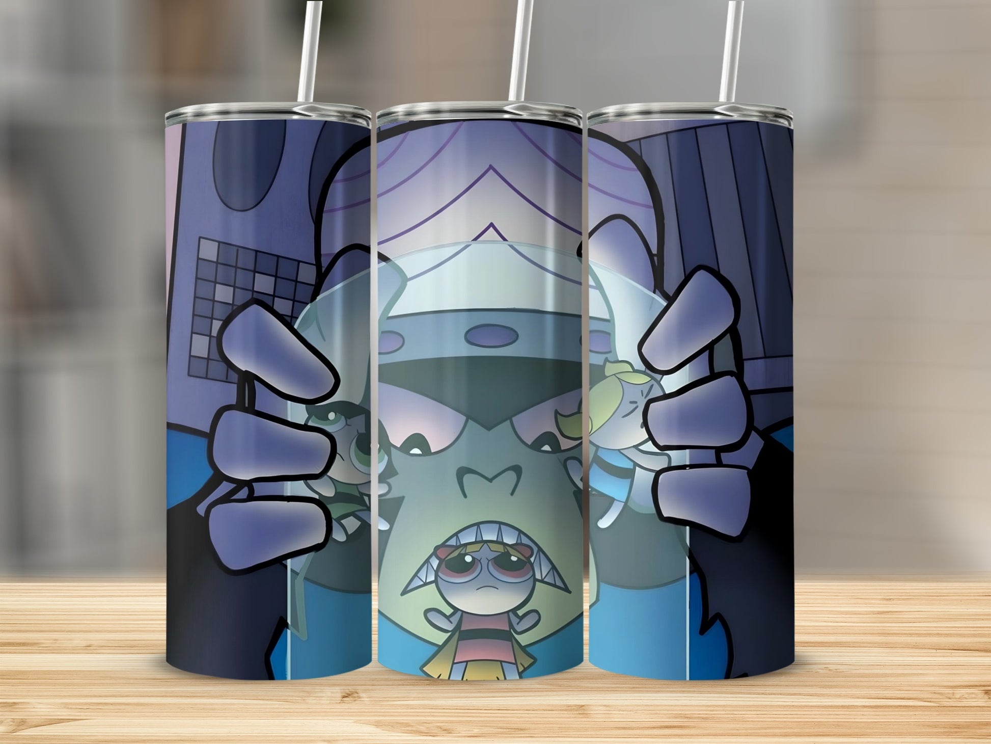 Cartoon Villain Holding Lenses Printed Tumbler Product