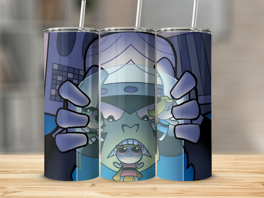 Cartoon Villain Holding Lenses Printed Tumbler Product
