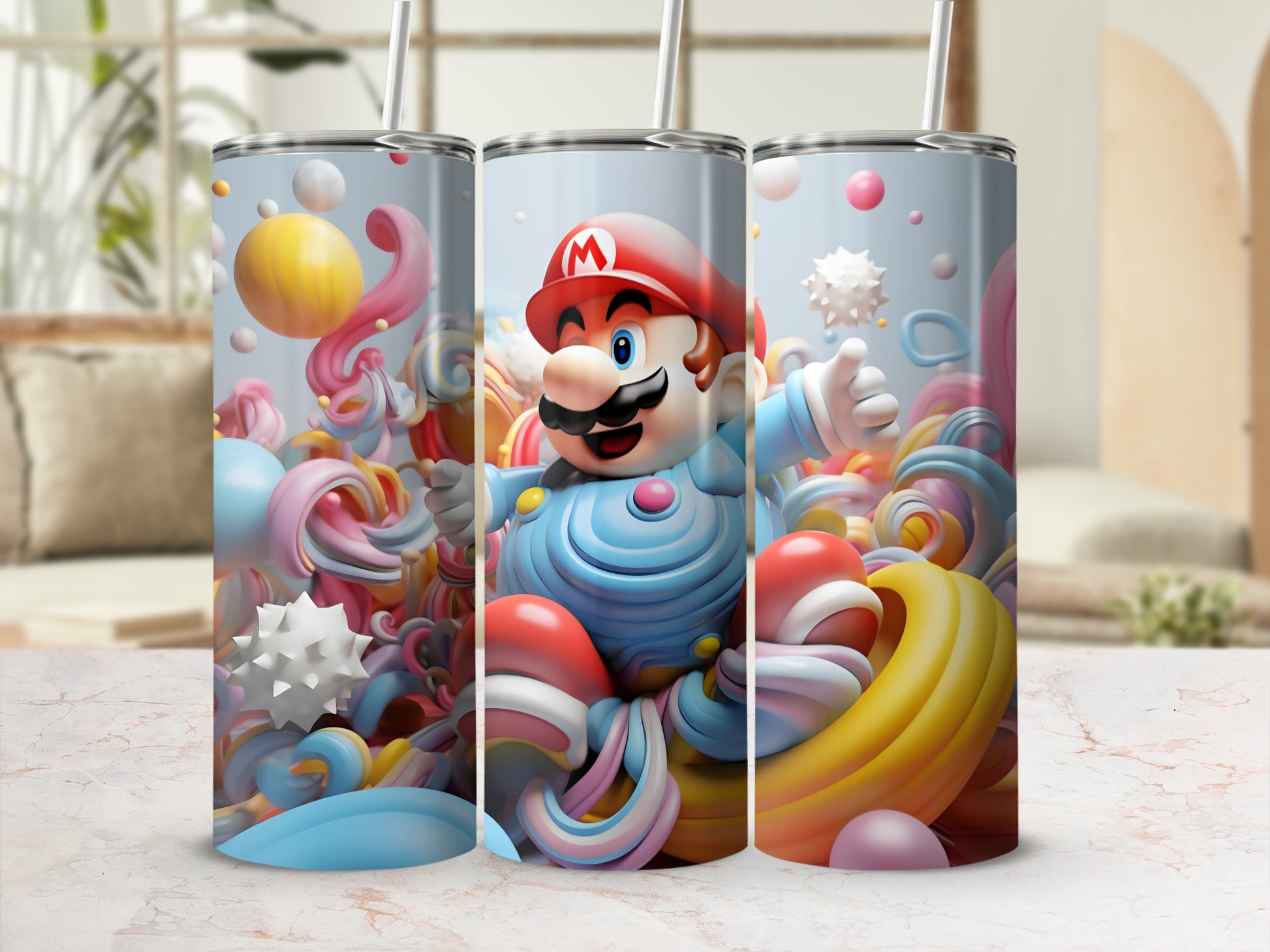 Vibrant Cartoon Character Decorative Tumbler Cup