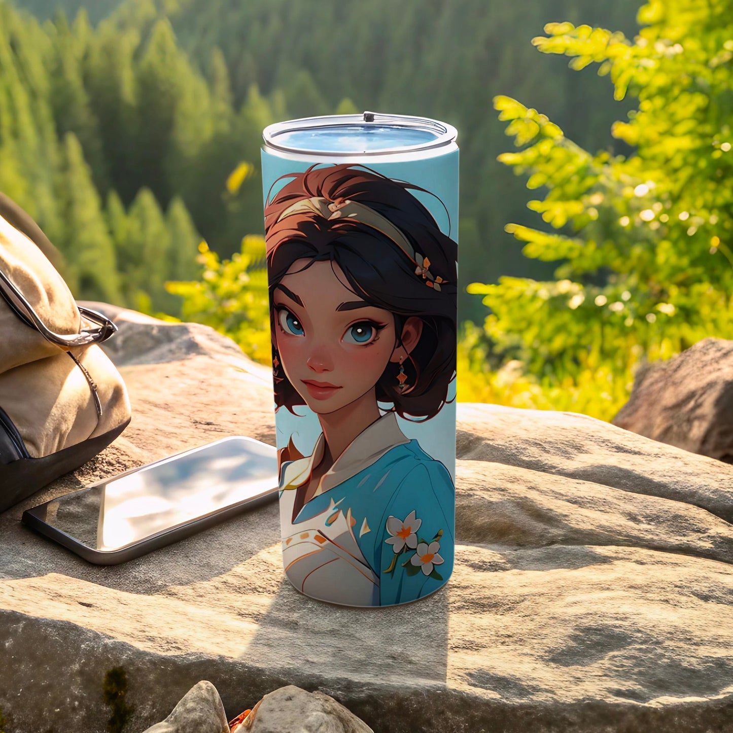 Beautiful Anime Girl Design Outdoor Tumbler Cup