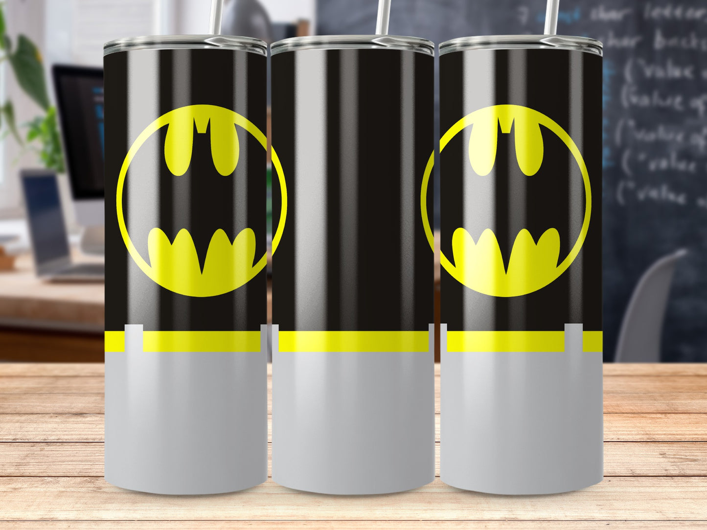 Batman Symbol On Dark Background Double Bat Tumblers