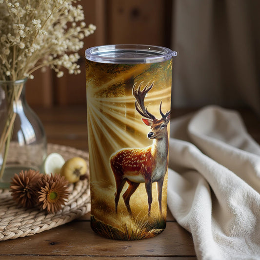 Majestic Deer with Captivating Sunrays Tumblers