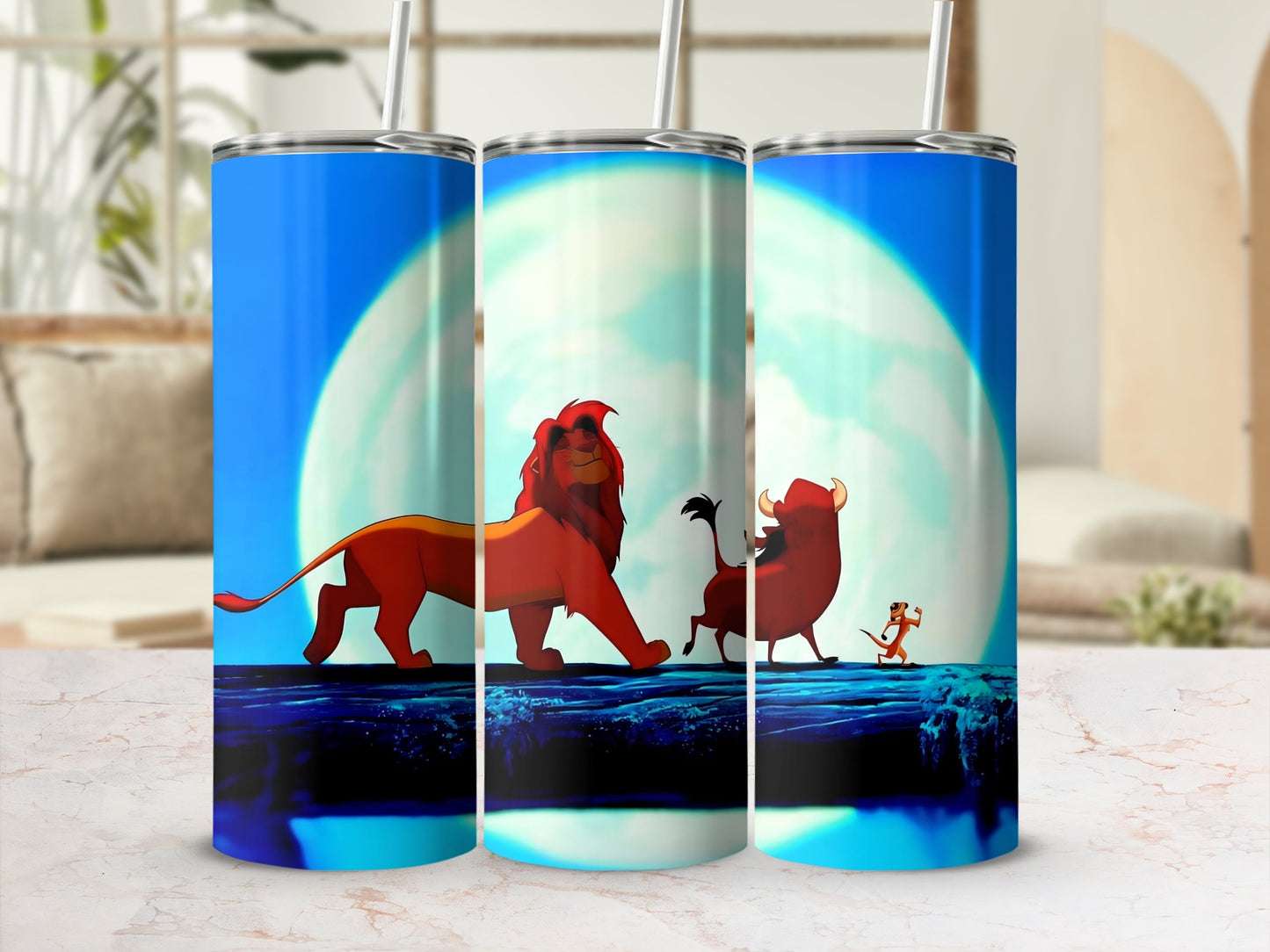 Iconic Lion Timon Pumbaa Animated Tumbler for Fans