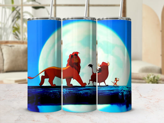 Iconic Lion Timon Pumbaa Animated Tumbler for Fans