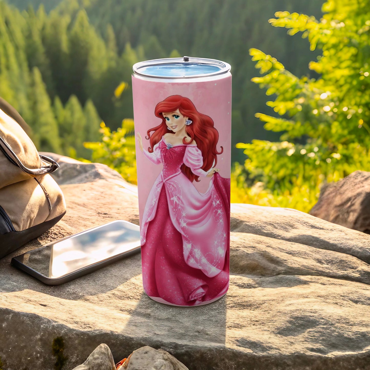 Pink Princess Themed Tumbler Insulated Travel Cup