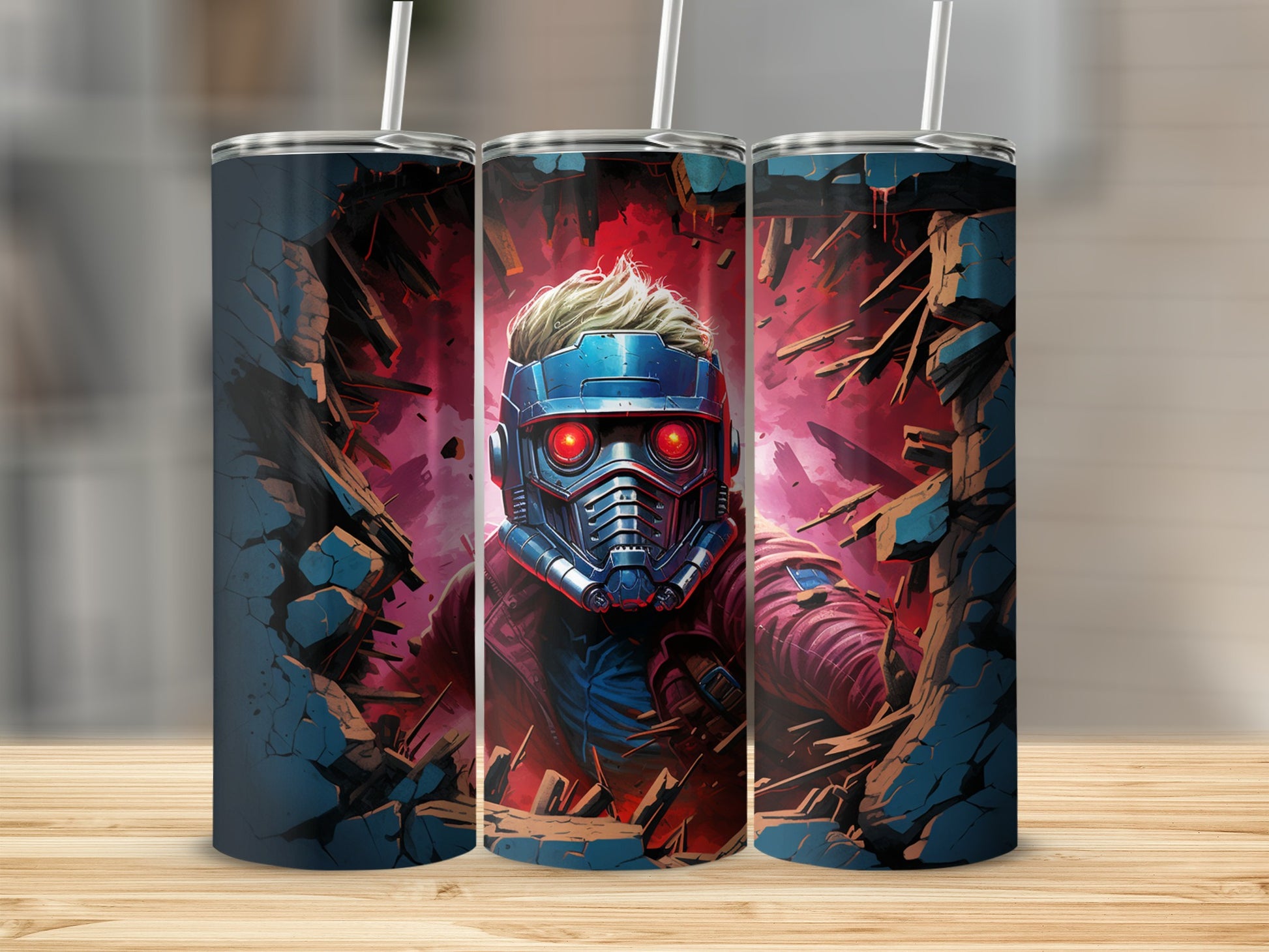 Futuristic Hero Stainless Steel Insulated Tumbler