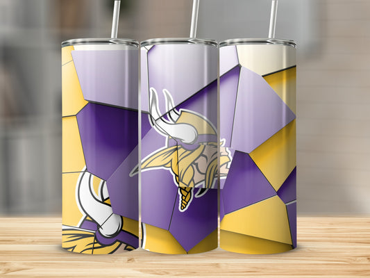 Purple Gold Abstract Minnesota Vikings Art Tumblers