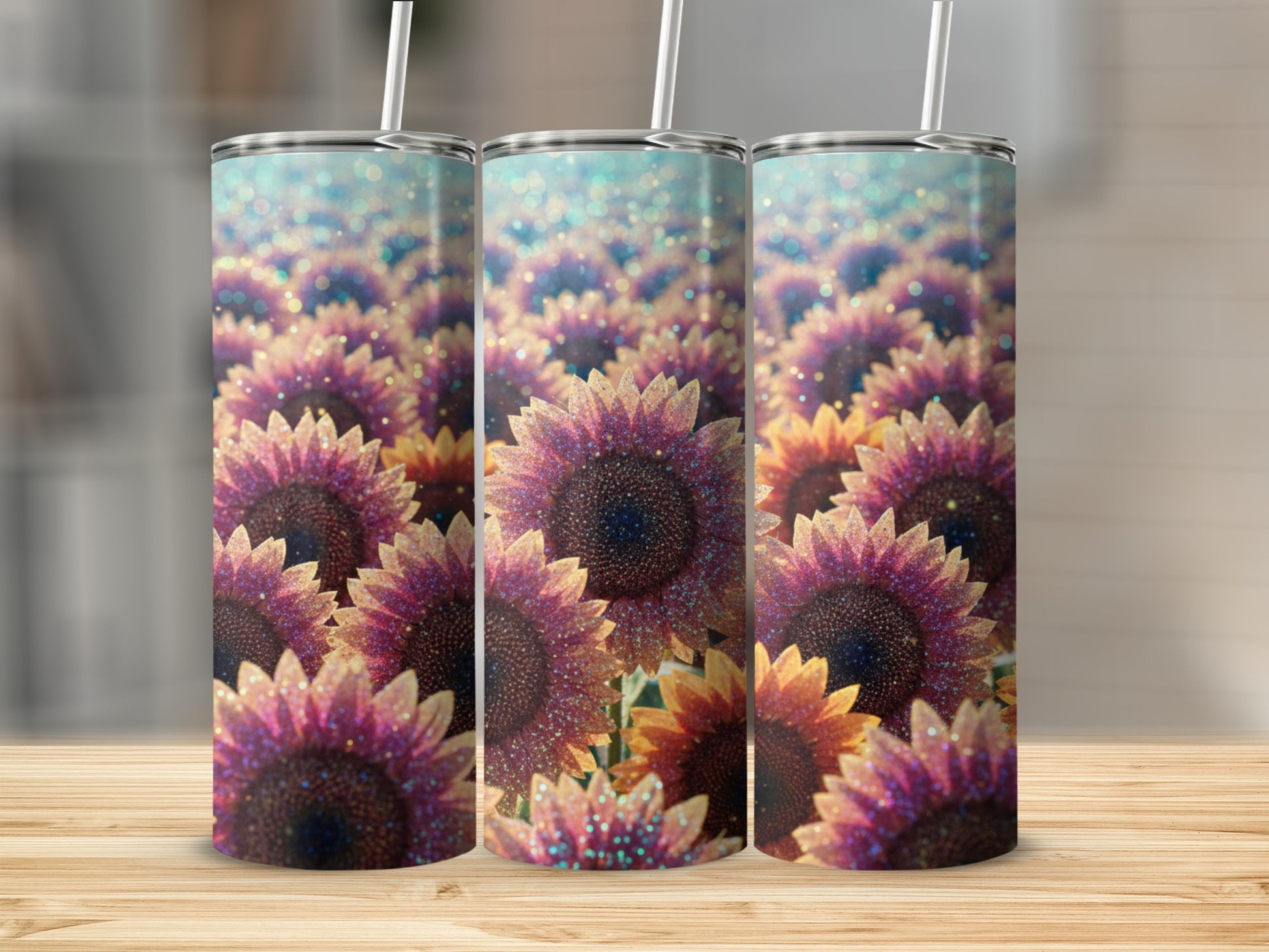 Glittering Sunflower Pattern Vibrant Tumbler product