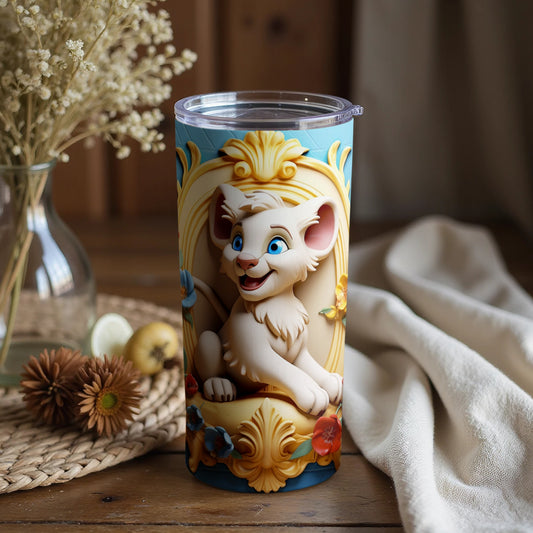 Cute Cartoon Cat Decorative Tumbler for Kids