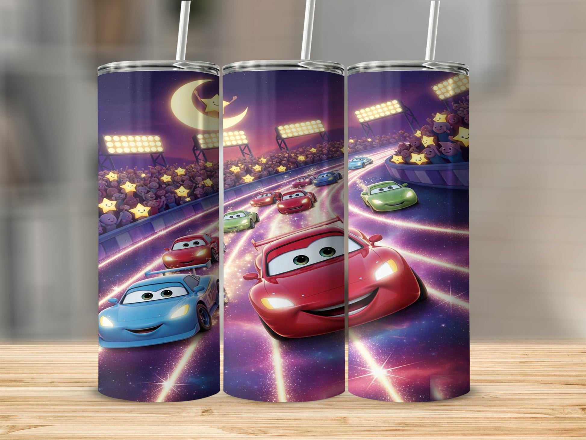 Racing Cartoon Characters Travel Cup Tumblers Set
