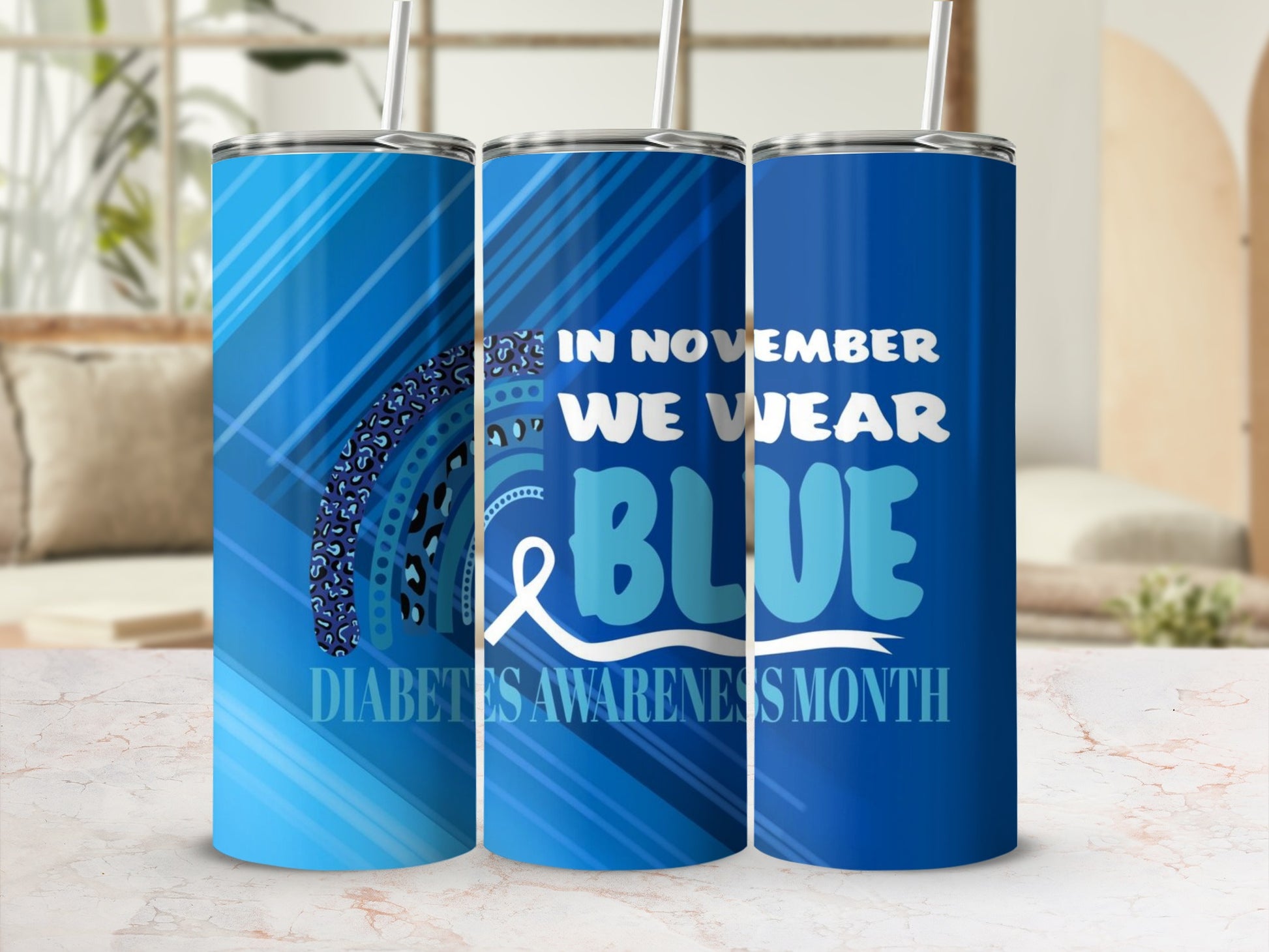 In November We Wear Blue Diabetes Awareness Tumbler