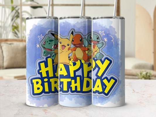 Cute Happy Birthday Drinkware for Pokémon Fans