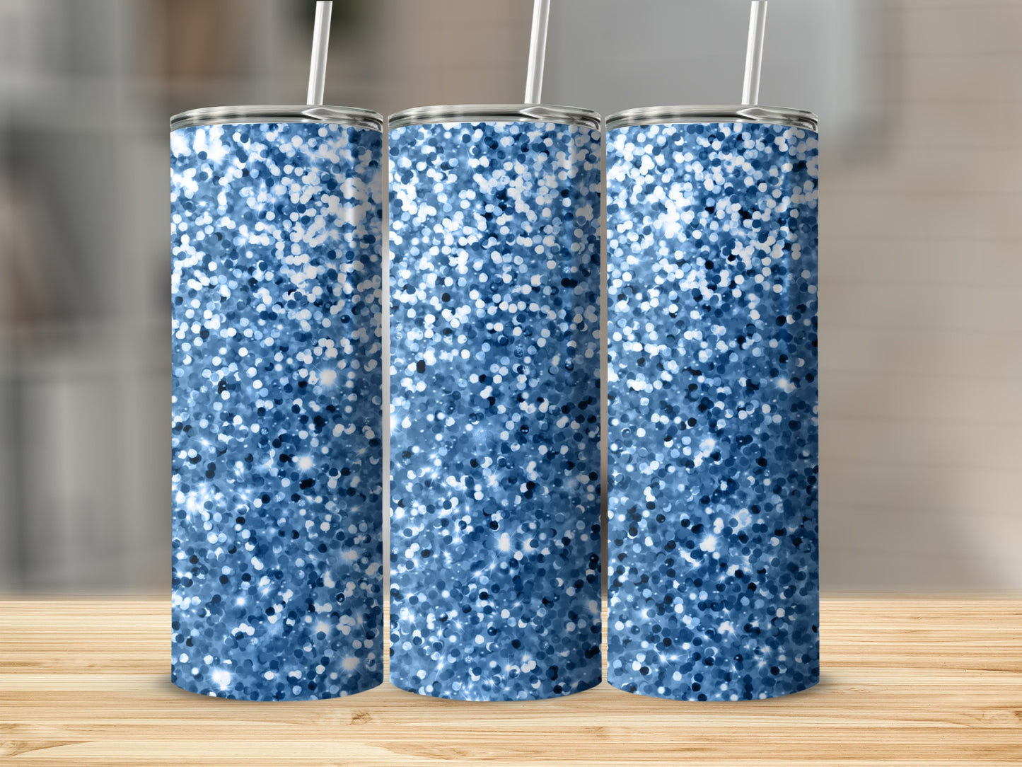 Blue and White Speckled Pattern Tumbler Product