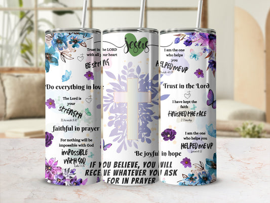 Inspirational Christian Quotes Design Insulated Tumbler