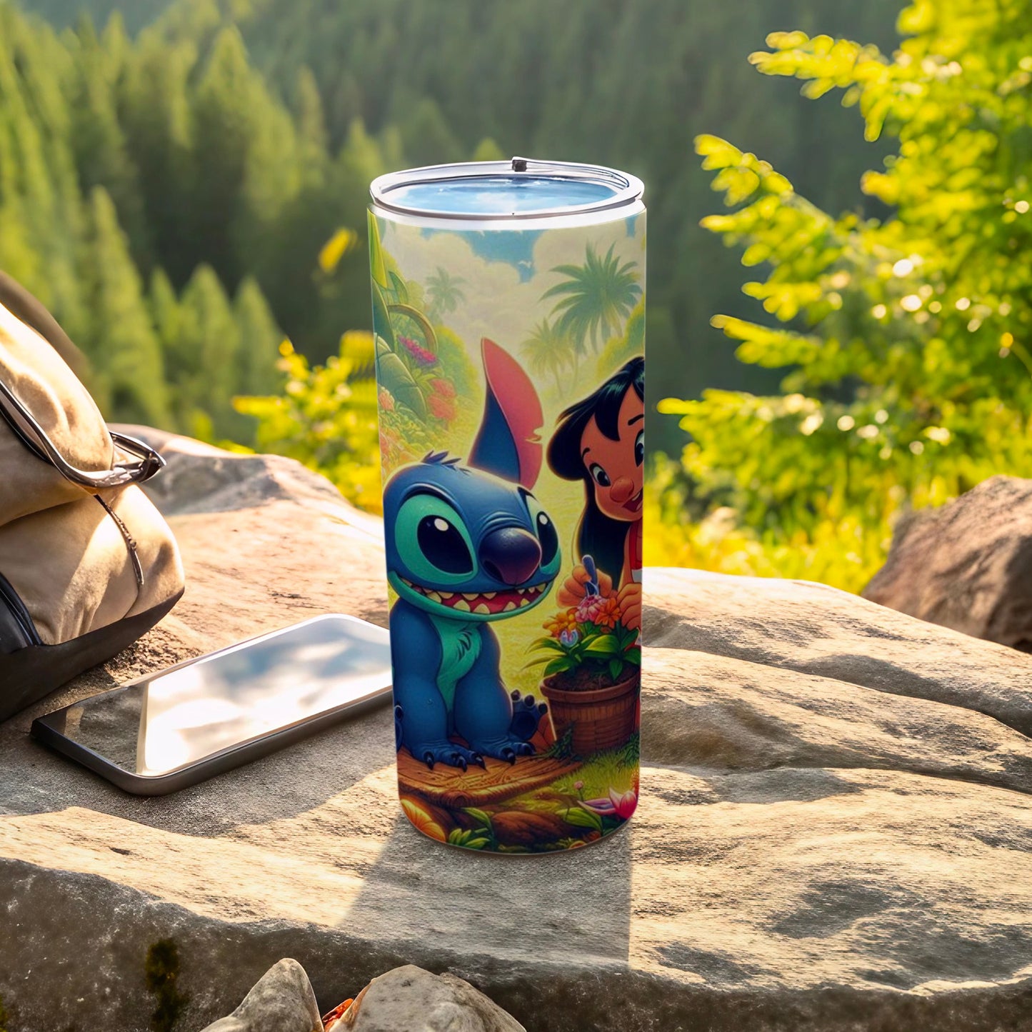 Vibrant Lilo and Stitch Outdoor Travel Mug for Fans