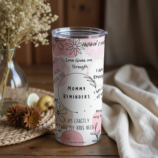 Inspirational Floral Tumbler with Motivational Quotes