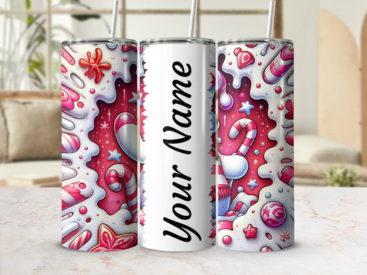 Personalized Festive Candy Design Tumbler Cup
