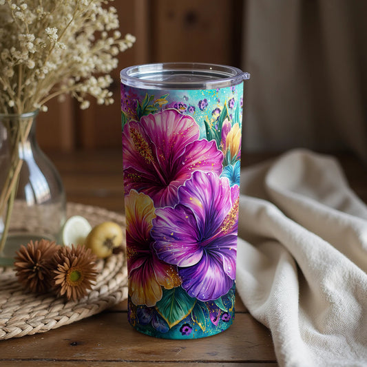 Floral Design Insulated Tumbler for Beverages