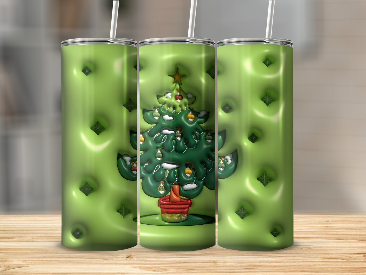 Festive Christmas Tree Design Holiday Tumbler