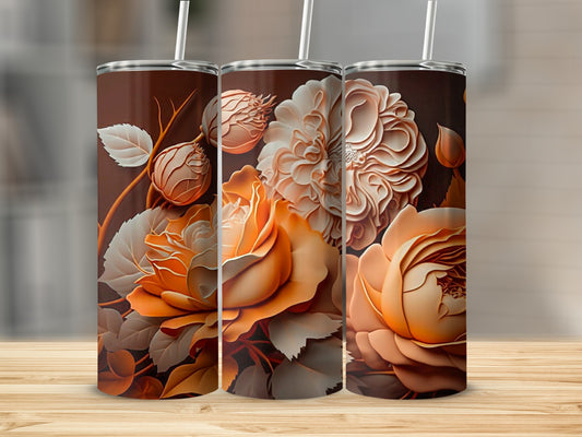 Elegant Floral Pattern Tumbler for Stylish Drinking