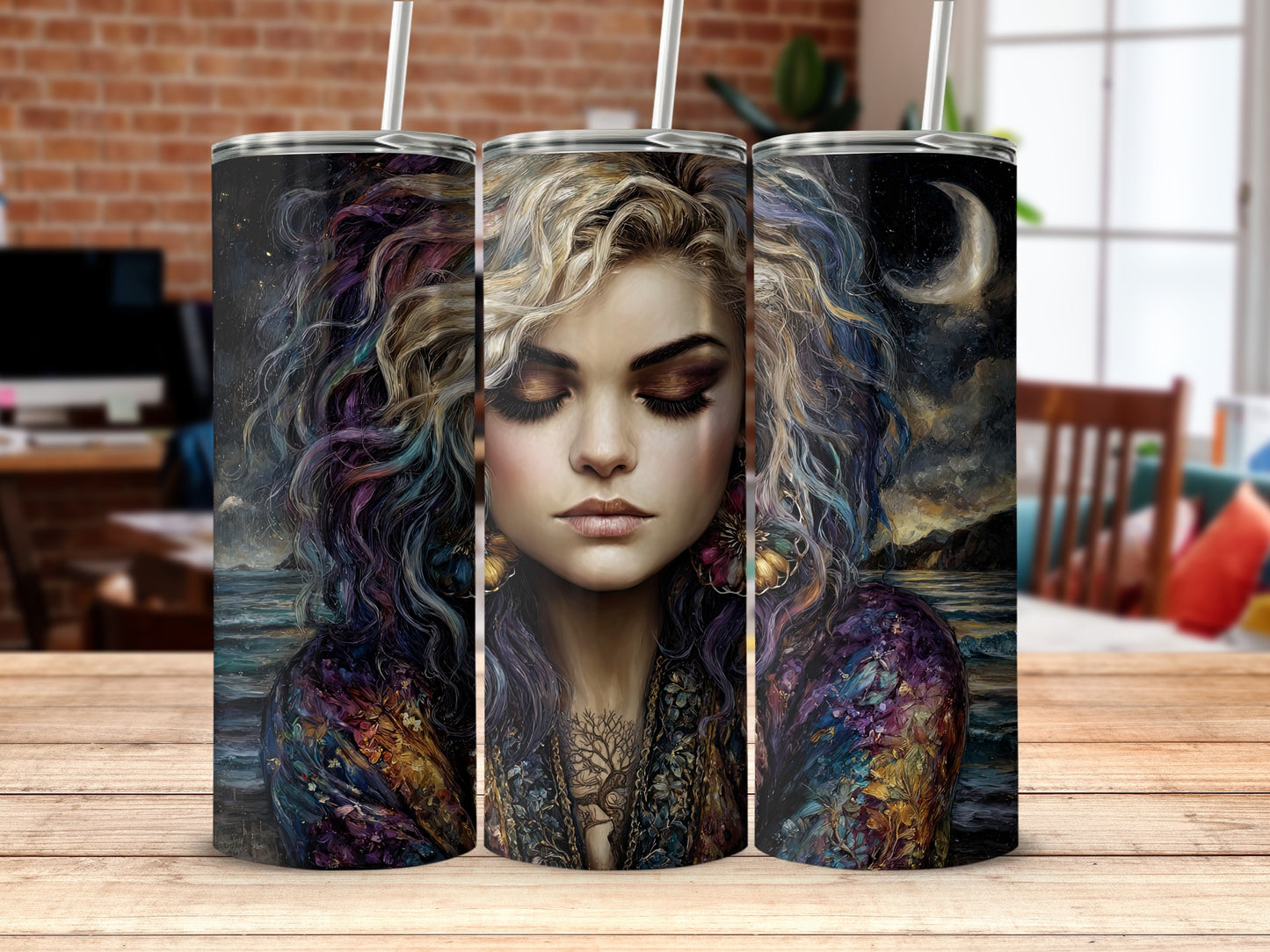 Artistic Mystic Woman Design Tumbler for creative vibes