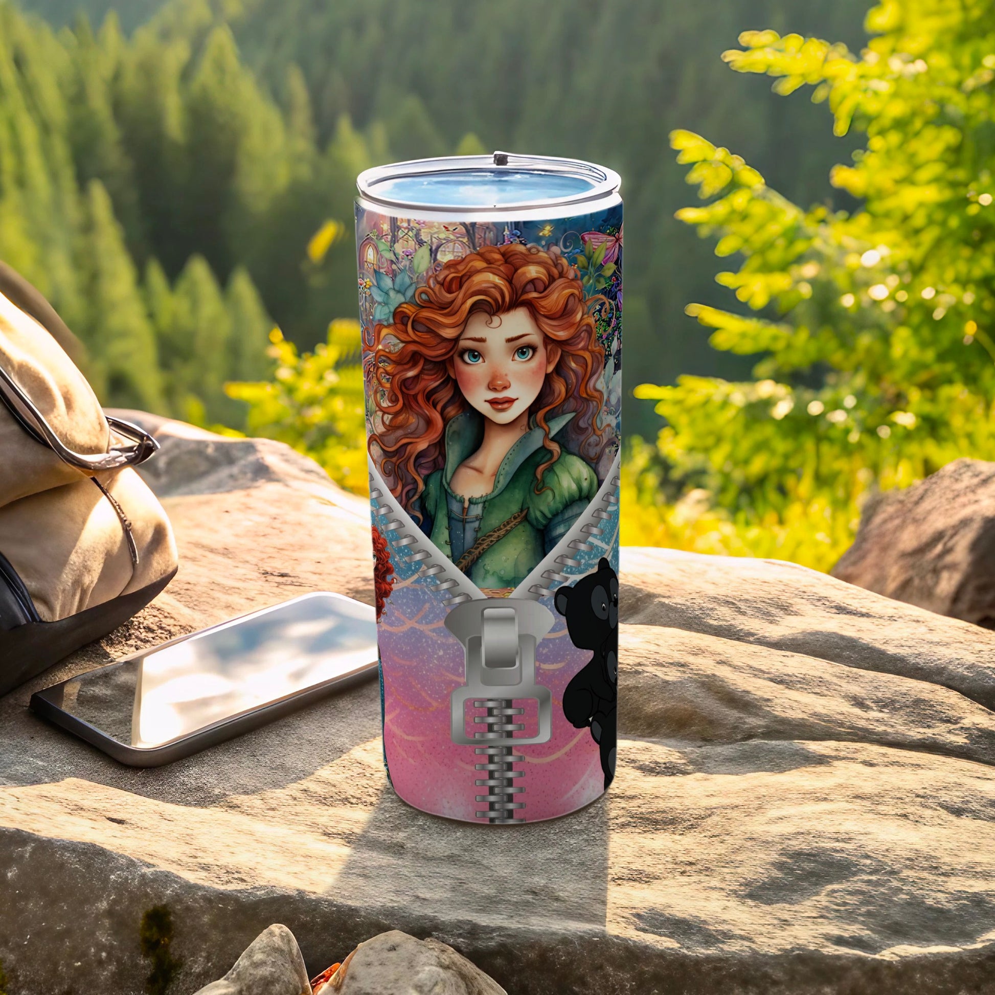 Fantasy Forest Redhead Character Travel Mug