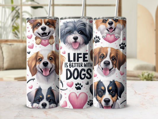 Cute Dog Faces Hearts Life Is Better With Dogs product type