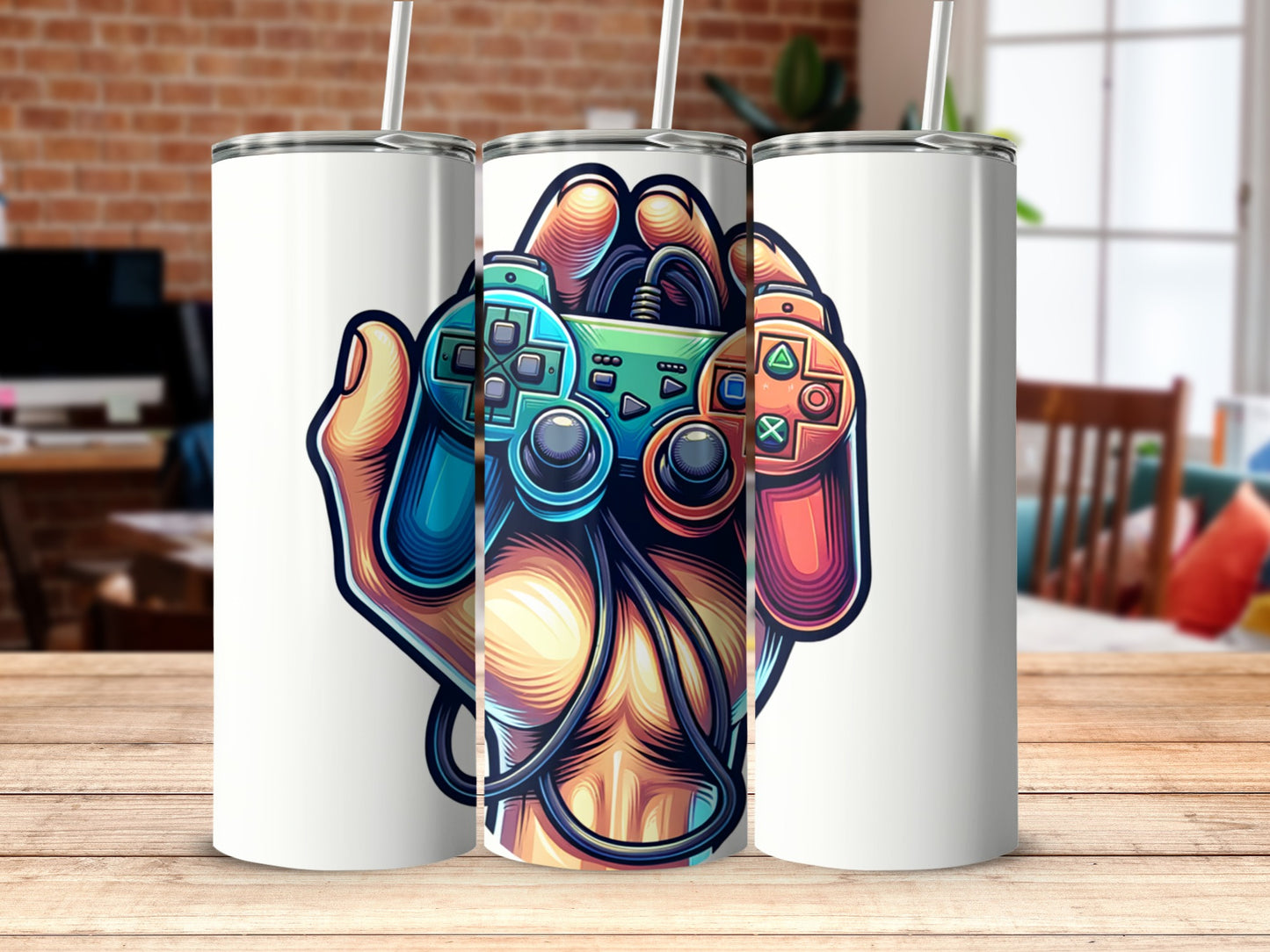 Colorful Game Controller Design Tumbler Product