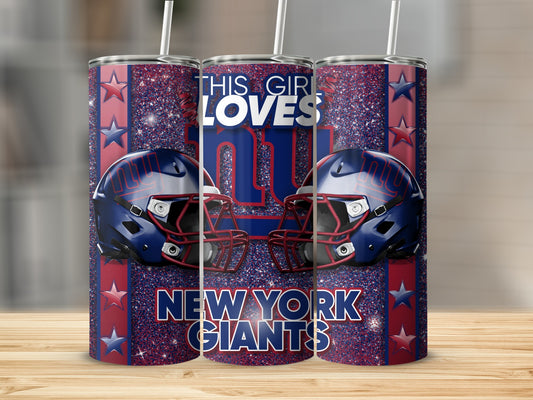 This Girl Loves New York Giants Team Football Tumblers