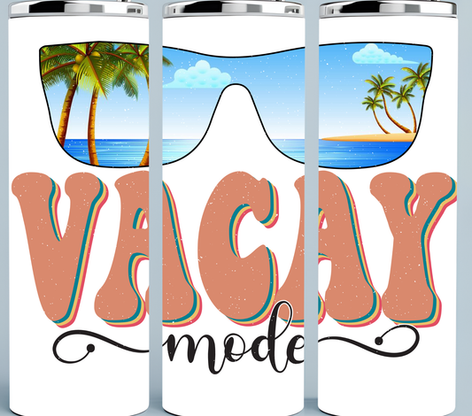 Vacay Mode tumbler pink