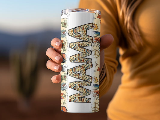 Floral Pattern Mama Design Travel Tumbler Cup