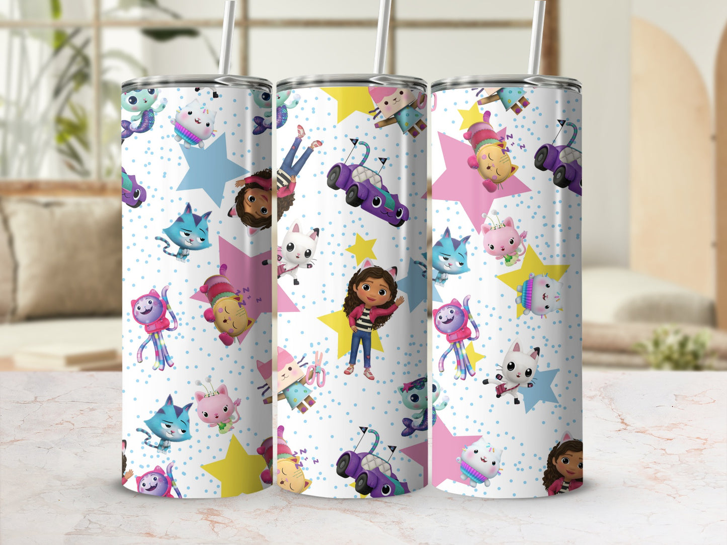 Animated Characters with Stars Design Tumbler Product