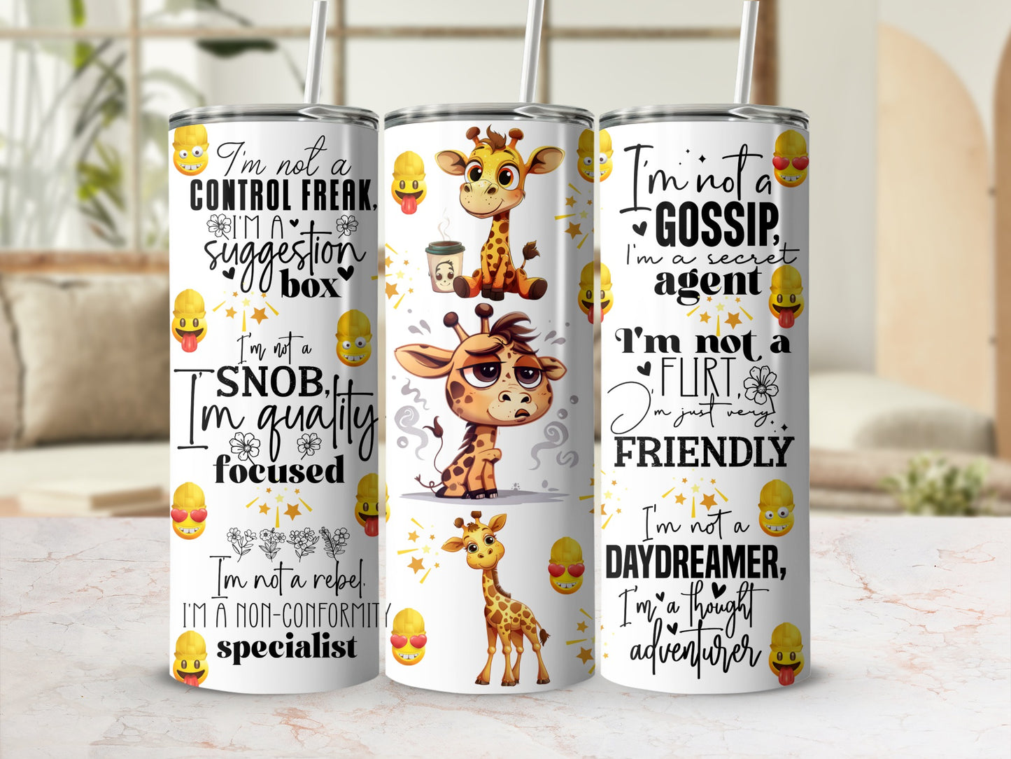 Giraffe Nonconformity Specialist Friendly Agent Tumbler product type
Giraffe, Funny Tumbler, Personality Drinkware, Control Freak Gift, Suggestion Box Mug, Secret Agent Tumbler, Friendly Cup, Thought Adventurer, Quirky Gift, Nonconformity Specialist, Humorous Giraffe, Cute Animal Mug, Office Gag Gift, Coworker Present, Sarcastic Drinkware, Unique Tumbler, Rebel Specialist, Gossip Agent, Quality Focused, Daydreamer Tumbler