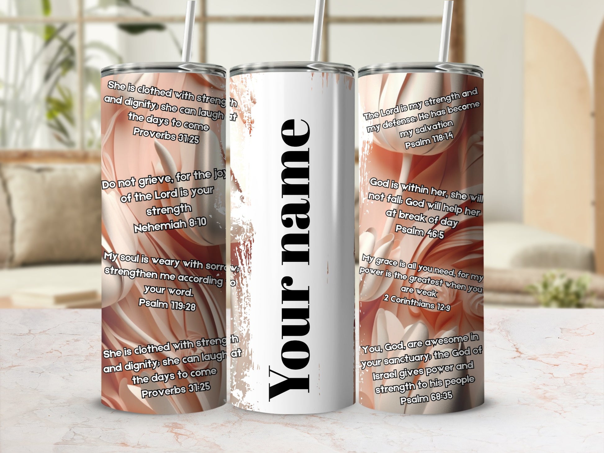 Custom Personalized Bible Verse Insulated Tumbler Cup