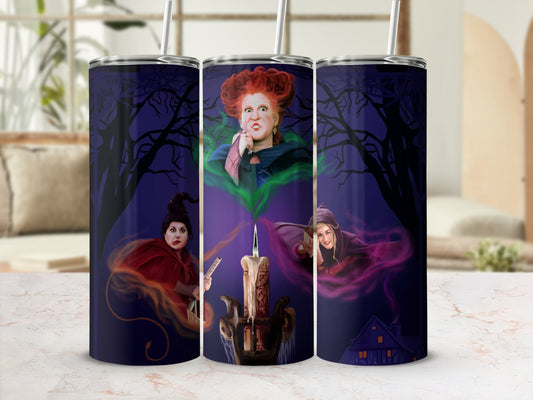 Witches Themed Insulated Tumbler with Straw Cup
