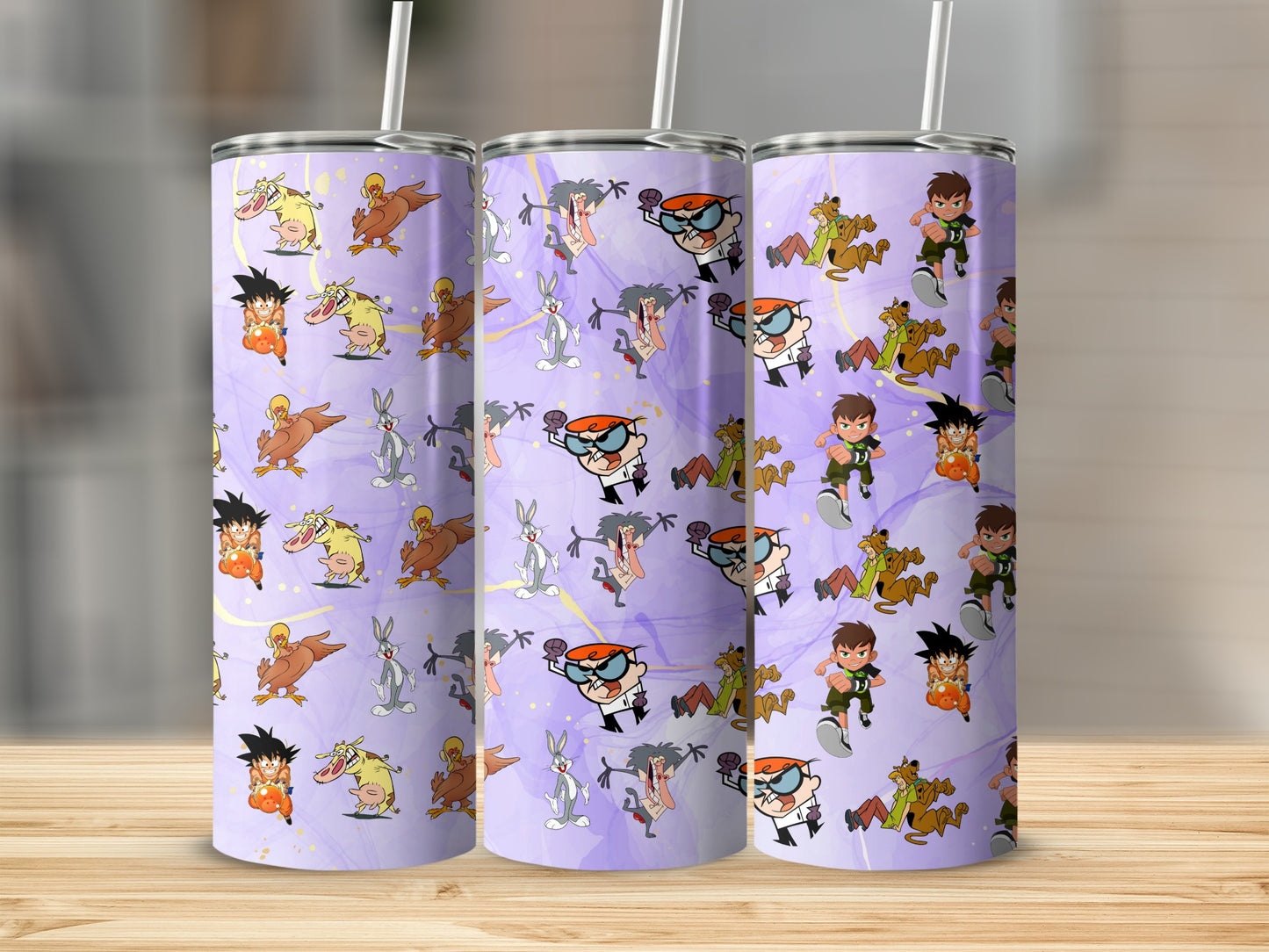 Animated Characters Tumbler Cup with Straw 20 oz