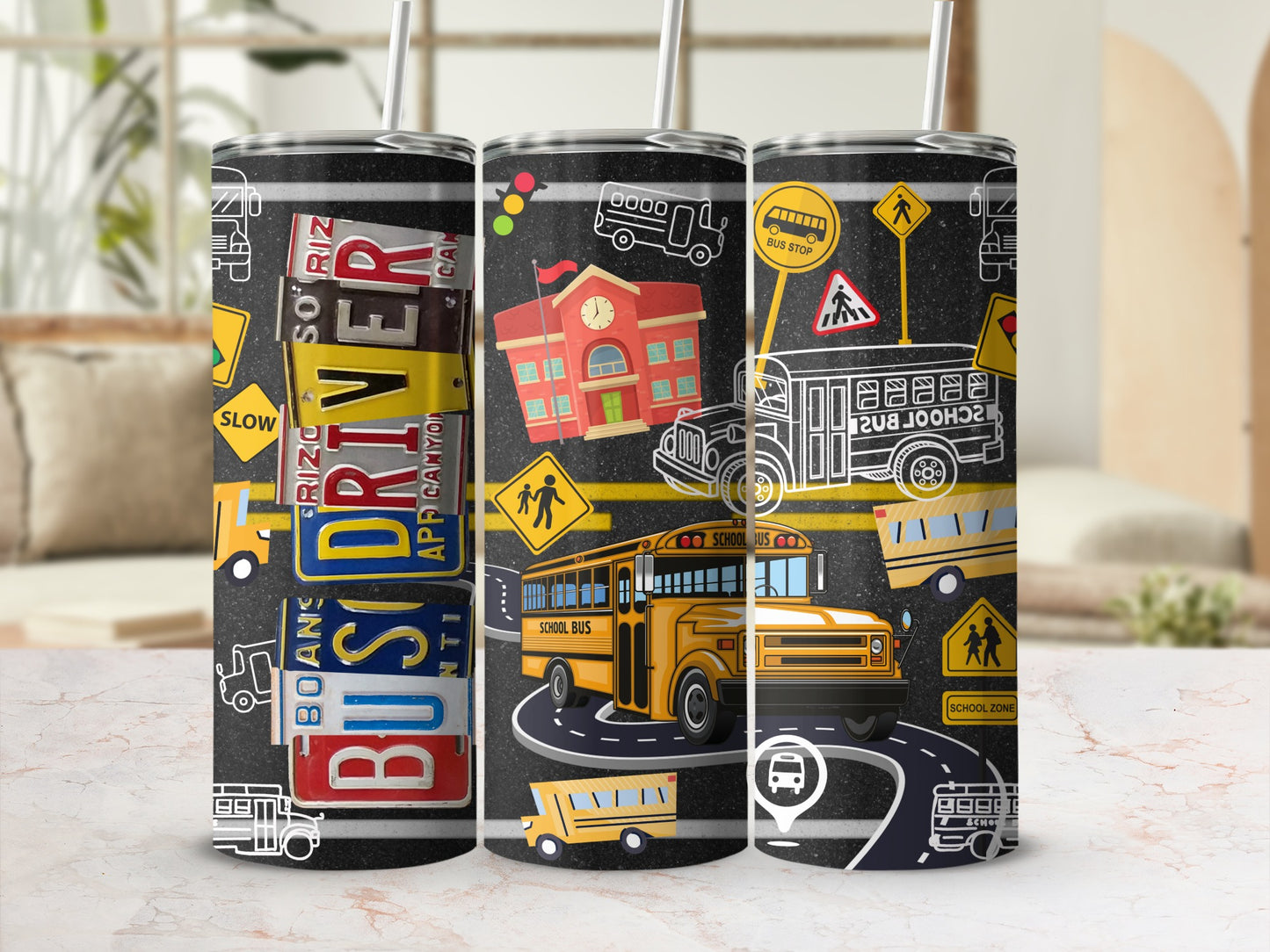 School Bus Driver License Plate Road Design product type