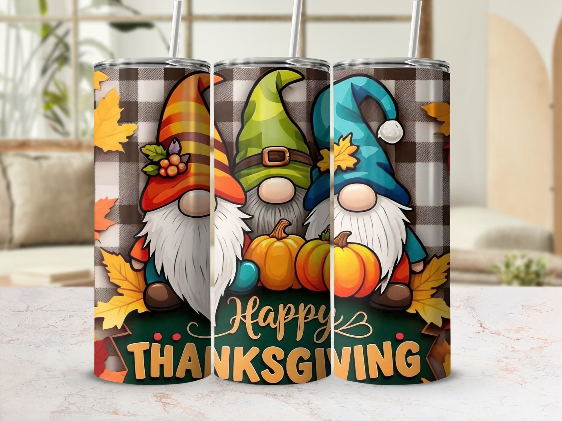 Happy Thanksgiving Gnomes Tumbler Product