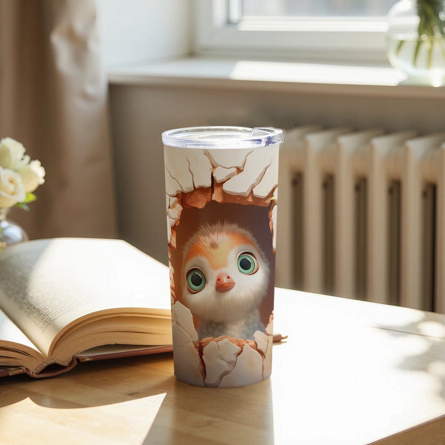 Adorable Big Eyed Chick Egg Break Design Tumbler Product Type