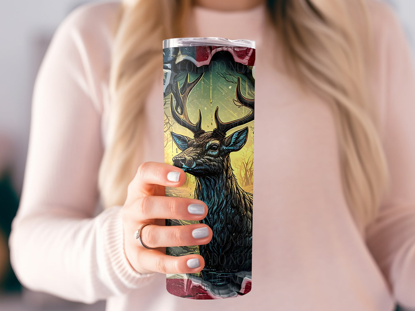 Enchanting Deer Art Travel Tumbler for Outdoor Enthusiasts