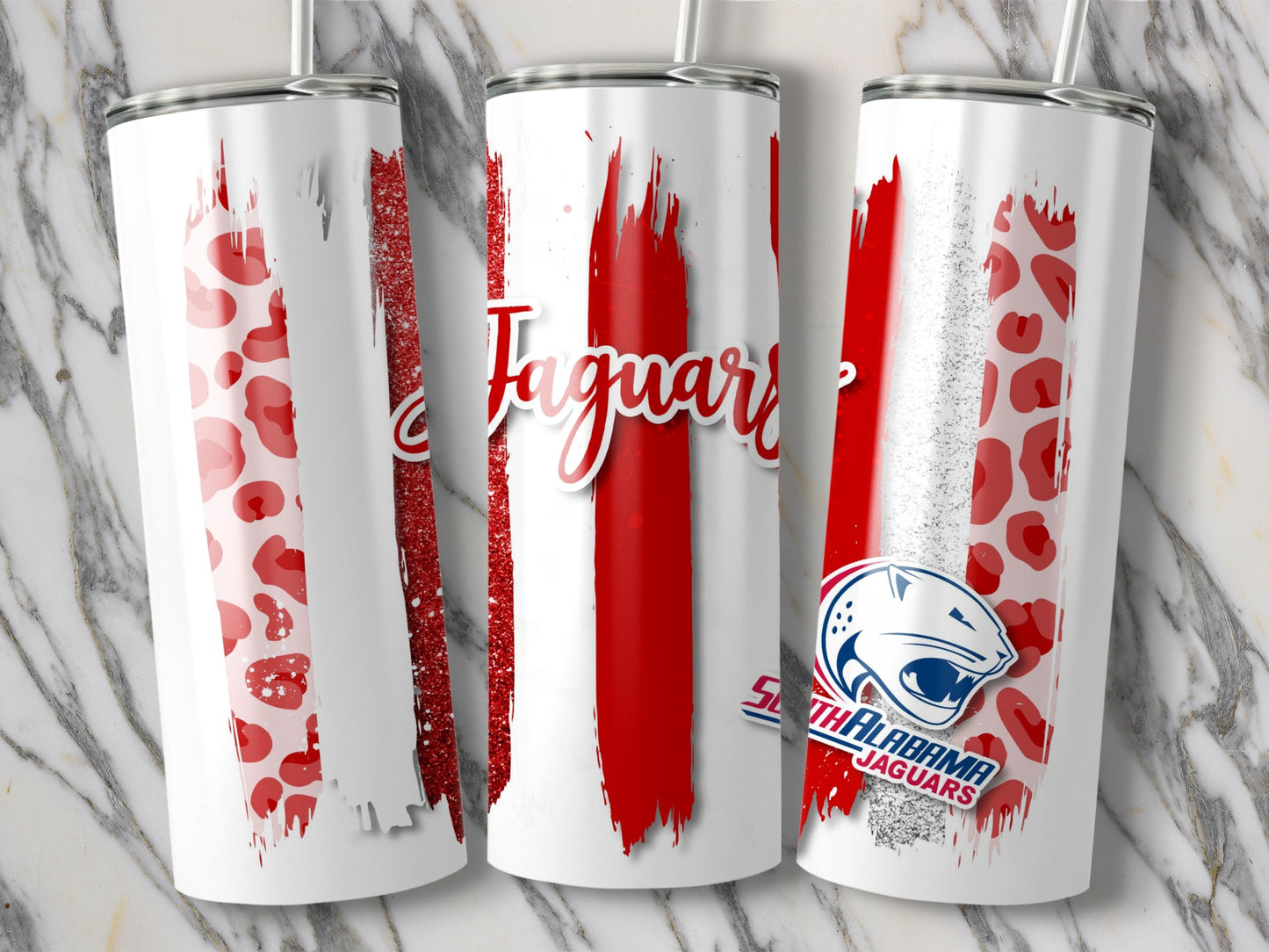 Jaguars South Alabama Jaguars Stripes Design Tumblers