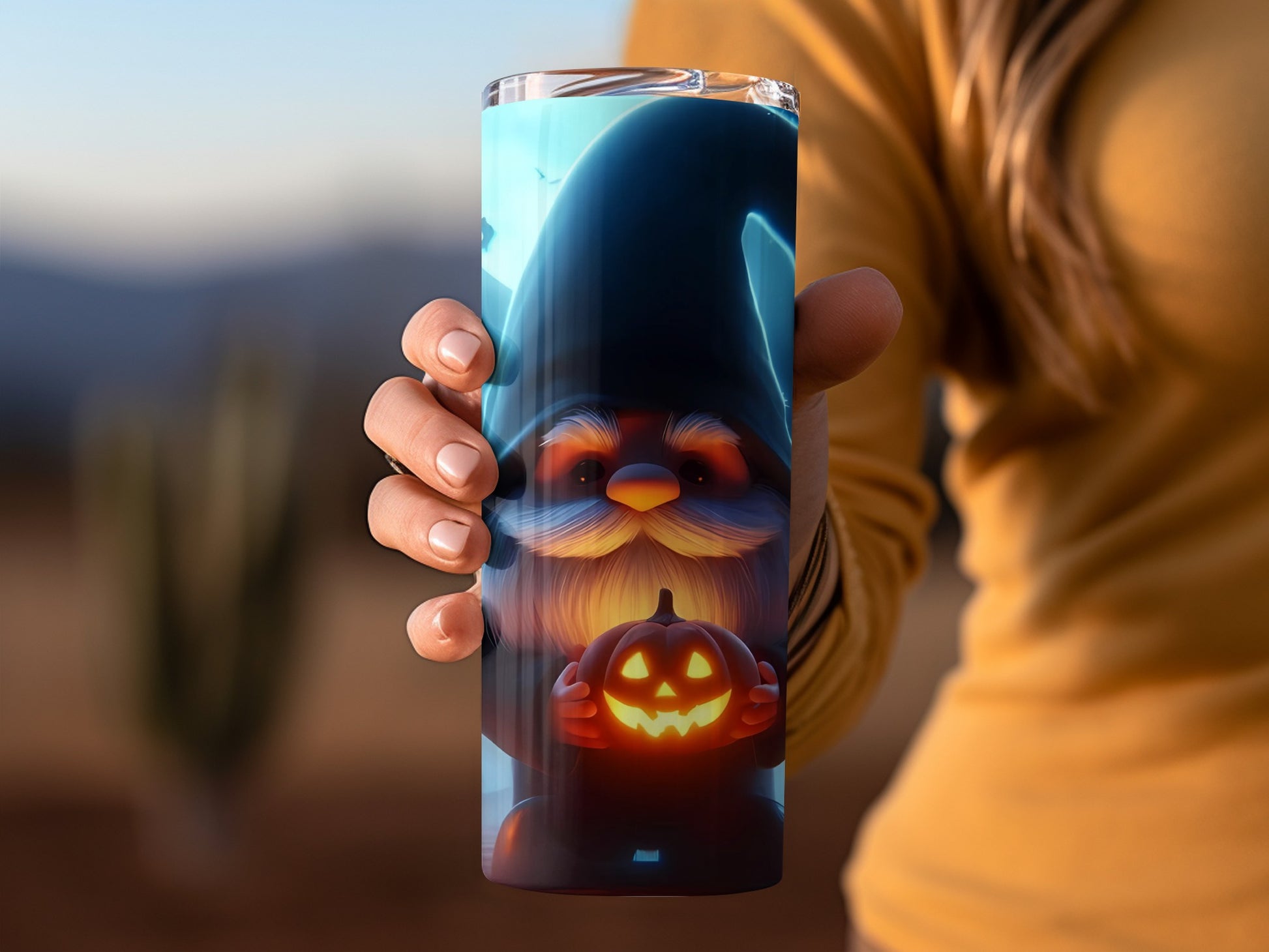 Halloween Gnome with Jack-o'-Lantern Tumbler Product