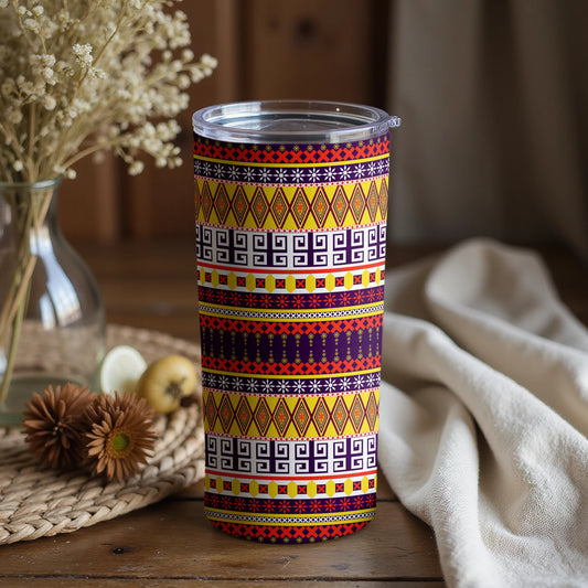 Colorful Geometric Pattern Insulated Tumbler Travel Cup